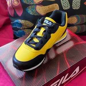 Fila Kids Black and Yellow Sneakers